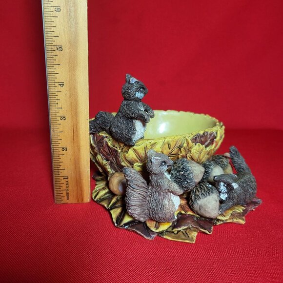 Vintage Nut Bowl Squirrel Figurines Resin Stone Home Decor Bowl Holidays Table D - Picture 9 of 15